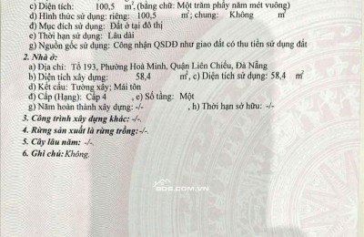 Chủ cần bán nhà kiệt Ô TÔ K66 Trần Đình Tri